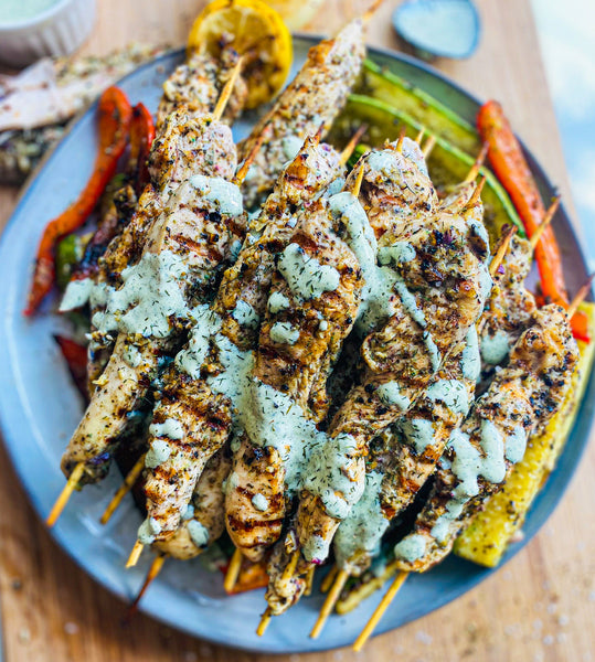 Zatar Chicken with Quinoa & Roasted Zucchini & Red Peppers